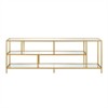 70" Metal Brass Streamlined TV Stand with Glass Shelves - Henn&Hart - 2 of 4