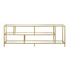 70" Metal Brass Streamlined TV Stand with Glass Shelves - Henn&Hart - image 2 of 4