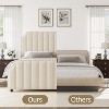 Velvet Upholstered Platform Bed Frame with 50.2" Headboard, Vertical Channel Tufted Design, Nailhead Trim and Footboard, No Box Spring Required. - 4 of 4
