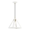 Livex Lighting Pinnacle 1 - Light Pendant in  Textured White/Antique Brass - 2 of 4