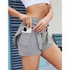 Womens Running Shorts Elastic High Waisted 2 in 1 Drawstring Quick Dry Yoga Workout Gym Athletic Shorts with Pocket - 2 of 4