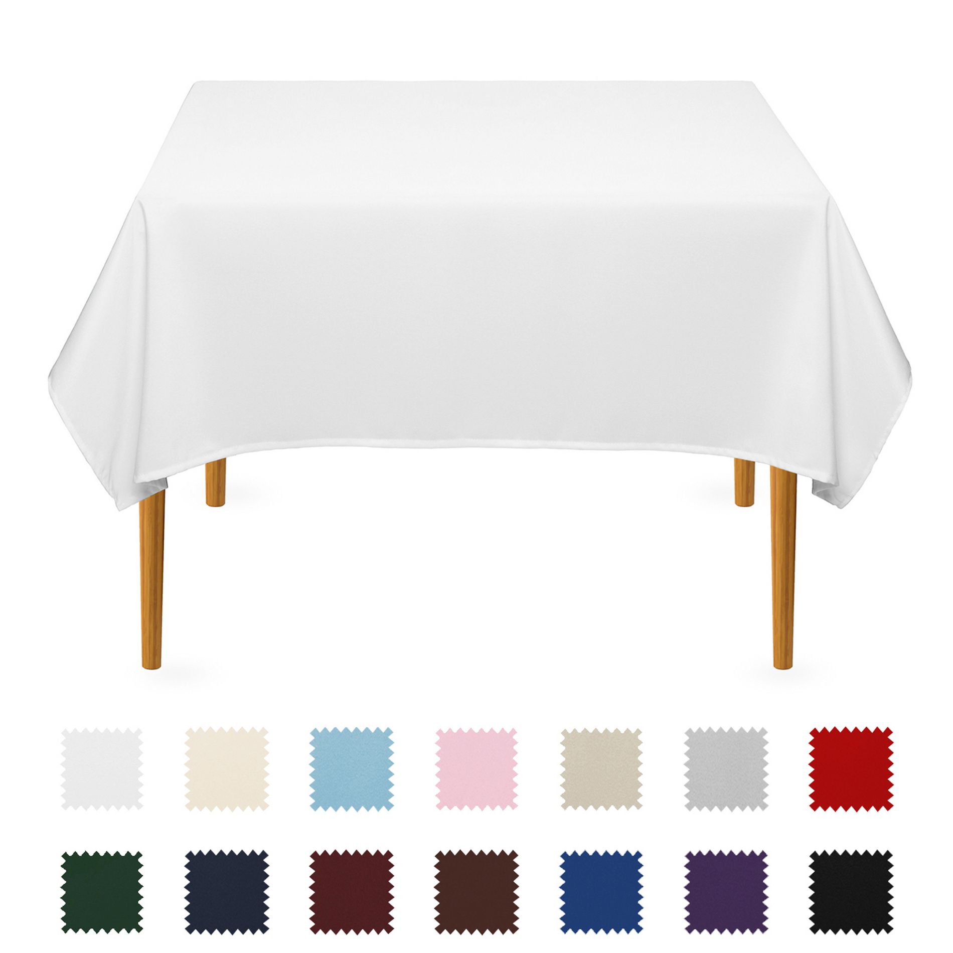 Lann's Linens Polyester Fabric Tablecloth for Wedding, Banquet, Restaurant - 54 Inch Square