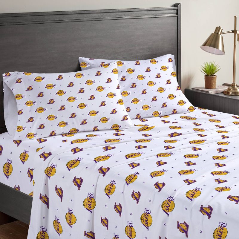 NBA Los Angeles Lakers Small X Queen Sheet Set, 1 of 4