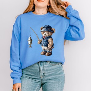 Simply Sage Market Teddy Bear Fisherman Sweatshirt - 1 of 4