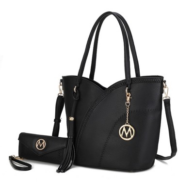 MKF Collection Imogene Two-tone Whip Stitches Vegan Leather Women’s Shoulder bag with Wallet by Mia K