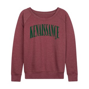 Women's - Barbie - Kenaissance Lightweight French Terry Wide Neck Long Sleeve Shirt - 1 of 4