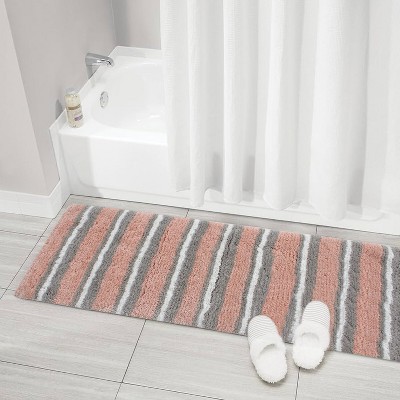 Home Weavers Glamour Collection 100% Polyester Microfiber Bathroom Rug, Non Slip Bath Mat Water Absorbent Soft Microfiber Shaggy Mat Machine Washable
