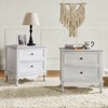 Set of 2 Galatea Traditional 24" Tall 2 - Drawer Nightstand with Two Drawers and Charging Station | KARAT HOME - 2 of 4