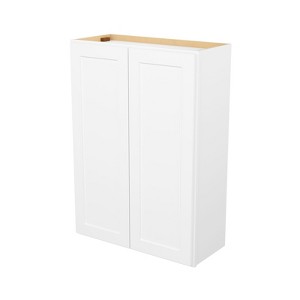 HOMLUX Easy-DIY 12 in D x 42 in H in Shaker White Ready to Assemble Wall Kitchen Cabinet 2 Doors-3 Shelves - 1 of 4