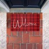 Stupell Industries Red Tartan Greeting Printed Outdoor Door Mat, design by Jean Kelly, 18"x30" - 3 of 4