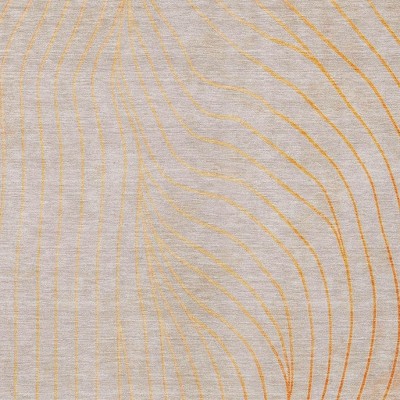 Orange And Silver Abstract Washable Indoor Outdoor Area Rug