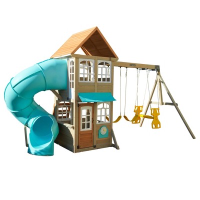 wooden swing slide