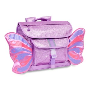 Bixbee Kids' Sparkalicious Purple Butterflyer 11" Backpack - 1 of 4