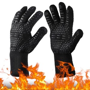MOVSSOU BBQ Gloves Heat Resistant Cooking  for Barbecue Grilling Oven Baking Camping - 1 of 4