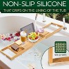 SereneLife Luxury Bamboo Bathtub Caddy Tray - Adjustable Natural Wood Bathtub Organizer with Glass Holder, Soap Dish, & Phone Slot - 3 of 4