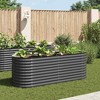 vidaXL Garden Raised Bed Galvanized Steel, Planter, Weather-resistant, Gray, 94.5"x31.5"x31.9" - 2 of 4