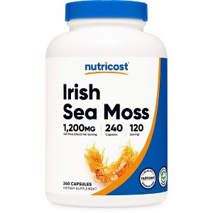 Nutricost Irish Sea Moss Extract Capsules 1,200mg per serving, 240 Capsules - Vegan, Gluten-Free, 120 Servings Per Bottle - 1 of 4