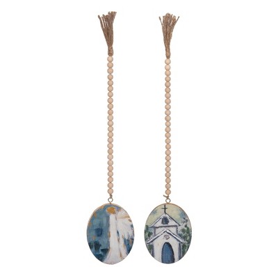 Transpac Wood Bead Garland w/Hand Painted Church Home Decorations Spring