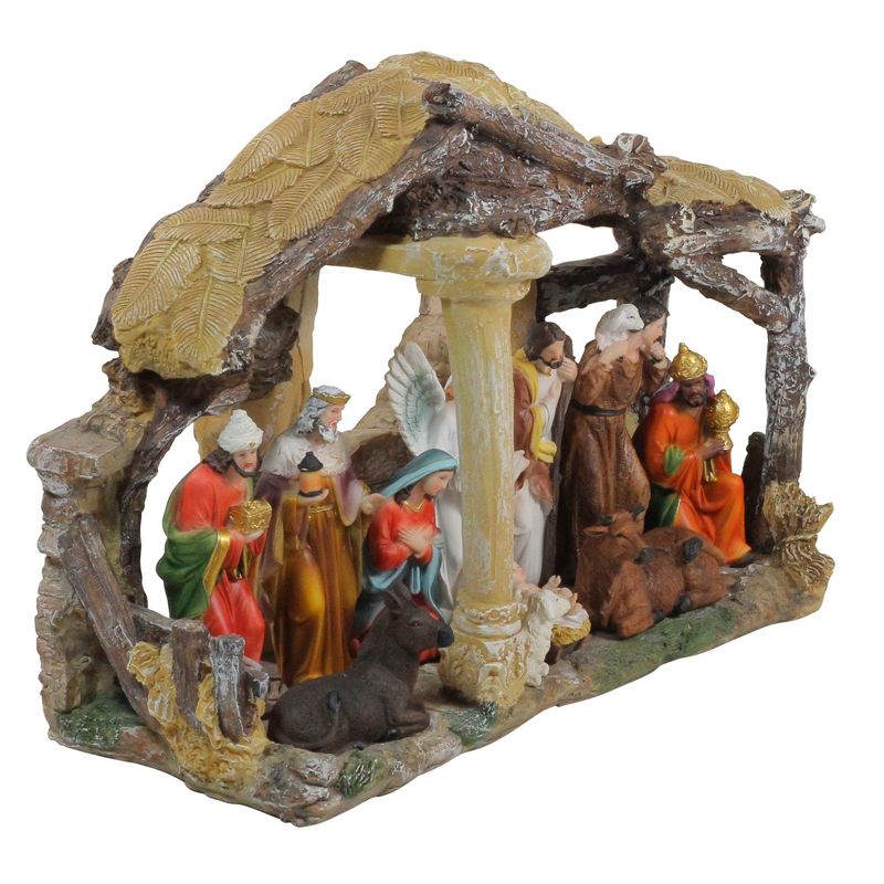 Northlight 18" Traditional Religious Christmas Nativity with Stable House Decoration, 2 of 4