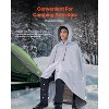 VEVOR Camping Blanket, Large Warm Wearable Stadium Blanket, Waterproof & Windproof, Polyester Fleece, Flame Retardant, 79" x 59", Light Grey - 3 of 4