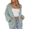 Womens Sweater Knit Cardigan with Pockets Open Front Cable Knit Sweater Chunky Thick Sweater Cardigan for Winter Comfy Knitwear - 3 of 4