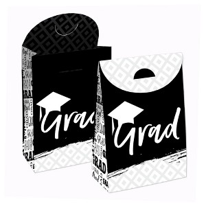 Big Dot of Happiness Black and White Grad Best is Yet to Come Graduation Gift Favor Bags Party Goodie Boxes Set of 12 - 1 of 4