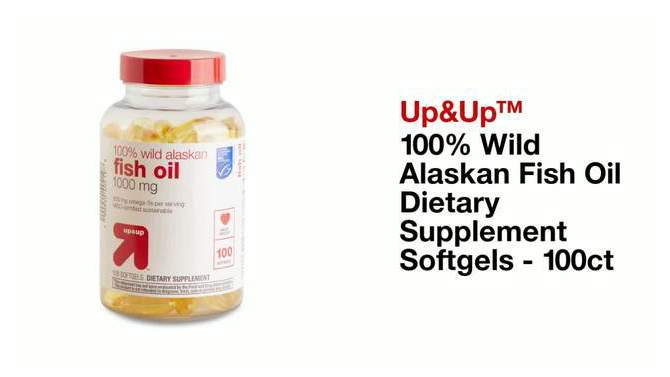 100% Wild Alaskan Fish Oil Dietary Supplement Softgels - up & up™, 2 of 9, play video