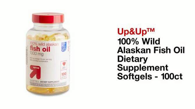 100% Wild Alaskan Fish Oil Dietary Supplement Softgels - up & up™, 2 of 9, play video