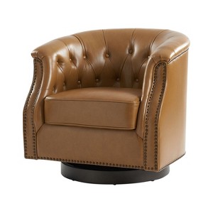 Perry Chesterfield Rocker and Swivel Genuine Leather Chair|HULALA HOME - 1 of 4