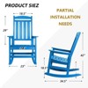 Yardgrace HDPE Outdoor Rocking Chair, Widened Seat Patio Rocking Chair, Oversized All Weather Patio Rocker - 3 of 4