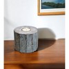 HomeRoots 5" Brown And White Solid Wood Tabletop Tealight Candle Holder - 2 of 4