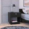 Sapphtopaz Modern Night Stand with Open Storage Shelf & 1 Drawer Space-Saving Wood Side Table 2-Tier Small Nightstand for Bedroom,Living Room - 2 of 4