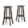 Coolbibila-Set Of 2 Barstool, Acacia Wood Bar Chair, Bar Chair High For Outdoor,  Armless Design Bar Chair Stool, Modern Bar Chair - 3 of 4