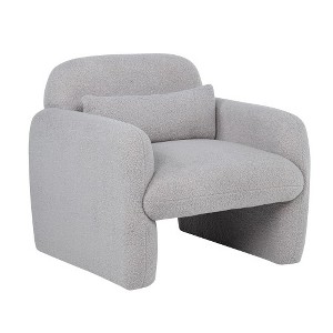 Lyngins Swivel Accent Chairs with Pillow and Armrest,Upholstered Swivel Reading Chairs,Anti-static Teddy Sofa Chairs for Bedroom,Living Room - 1 of 4