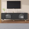 69.6" TV Stand with Fluted Glass Doors, Sideboard Cabinet with Adjustable Shelves and Gold Handles, Buffet Table for Living Room or Entryway - 2 of 4