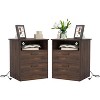 CIPACHO Brown Wooden Night Stand with Charger Station USB-C AC Ports 2 Drawers Open Storage - 3 of 4