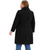 Agnes Orinda Women's Plus Size Peter Pan Collar Single Breasted with Pockets Long Winter Pea Coats - 4 of 4