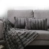 Cheer Collection Luxurious Faux Fur Throw Pillows Set of 2 - Gray (12" x 20") - 2 of 4