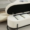 Fabric Upholstered Ottoman: Storage, Bedroom Bench, Safety Hinge, Padded Footstool, Living Room and Entryway - 3 of 4