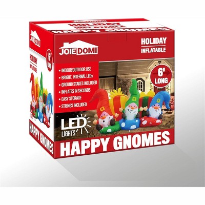 Festive 6 FT Inflatable Christmas Gnomes with LED Lights