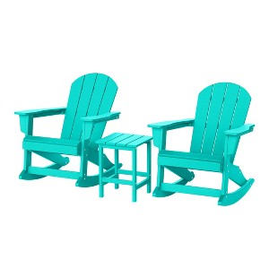 WestinTrends 3 Piece set Outdoor Patio Poly Adirondack rocking chairs with side table - 1 of 4