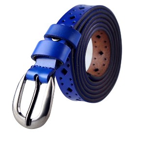 INSPIRE CHIC Women Thin Hollow Out Single Pin Buckle Belt Width 3/4" - 1 of 4