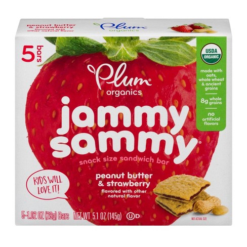 Plum Organics Jammy Sammy Peanut Butter Strawberry 5ct 1 02oz Each Target