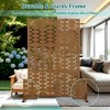 TOAOTBNBO Metal Privacy Screen with Stand, Decorative Privacy Fence Panels with Brick Pattern, Outdoor Privacy Screen for Garden, Brown - 4 of 4