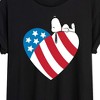 Women's - Peanuts - Snoopy On Flag Heart Oversized Graphic T-Shirt - 2 of 4