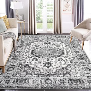 Hallway Runner Rug Washable Kitchen Runner Non Slip Stain Resistant Vintage Distressed Area Rugs Laundry Room Bathroom Throw Carpet - 1 of 4