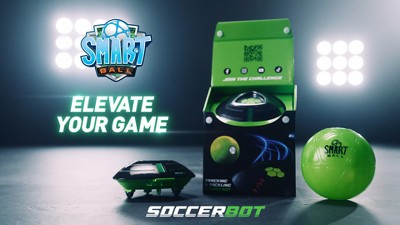 Smart Ball Soccer Bot with Green Ball and Discs