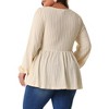 Agnes Orinda Women's Plus Size Casual Knit Peplum Scoop Neck Long Sleeve Trendy Blouses - 4 of 4