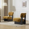 [Set of 2] Minimalist Accent Design Accent Chairs, Lounge Chairs with Polyester Upholstery, Cushioned Chairs with Wood Frame-Coolbibila - 3 of 4