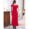 INSPIRE CHIC Women's One Shoulder Bow Wedding Guest Bridesmaid Cocktail Prom A-Line Maxi Evening Dress - 4 of 4